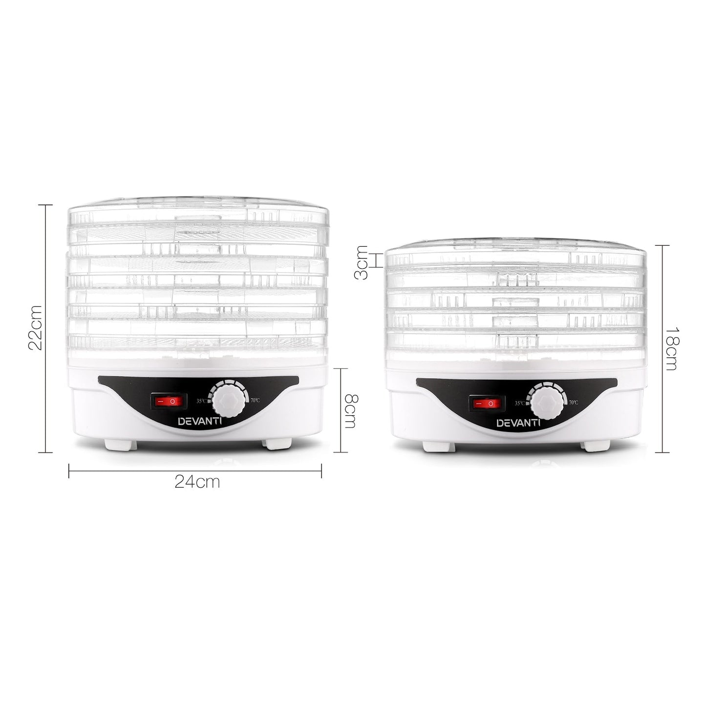 NNEDSZ 5 Trays Food Dehydrator Fruit Dehydrators Pet Beef Jerky Dryer White-1