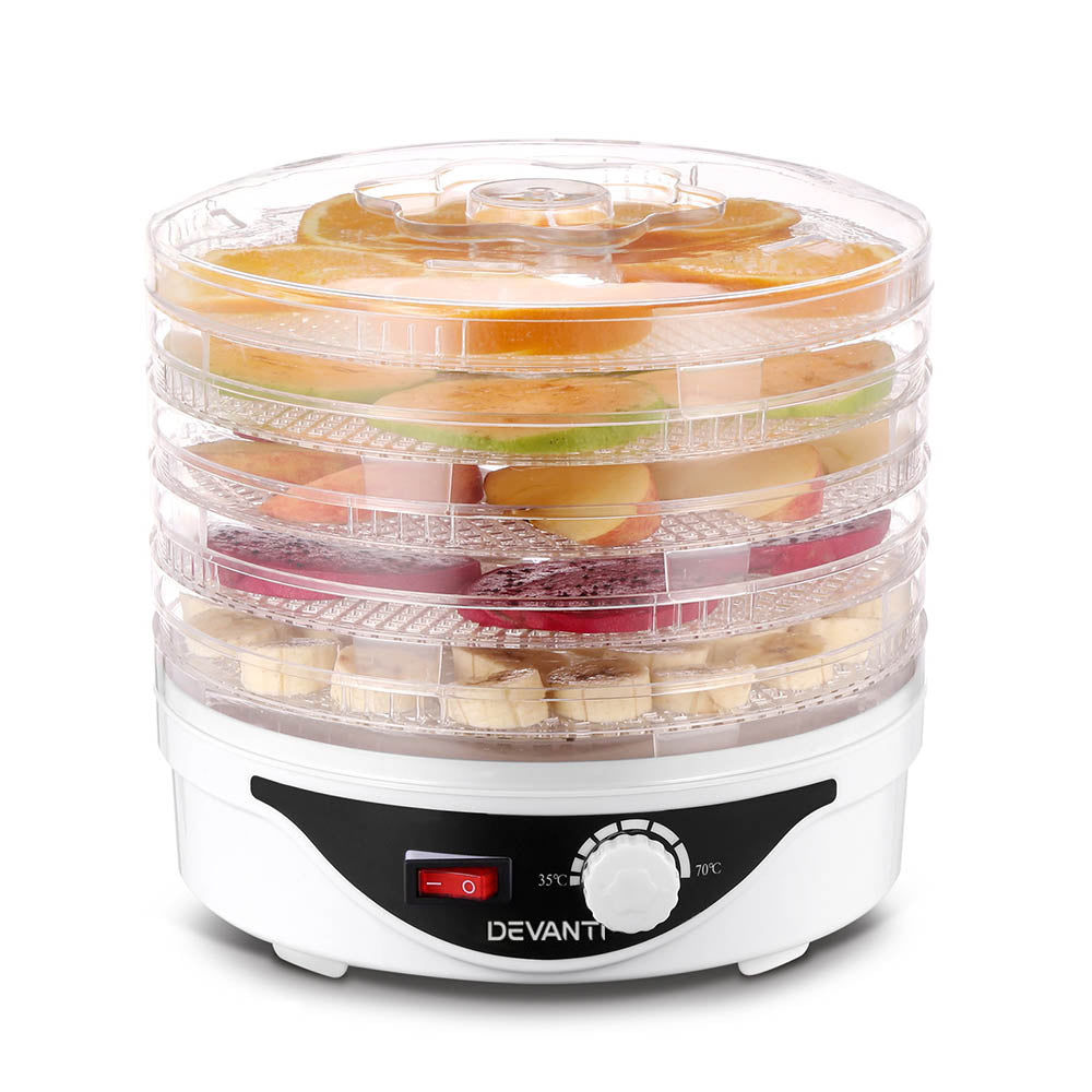 NNEDSZ 5 Trays Food Dehydrator Fruit Dehydrators Pet Beef Jerky Dryer White-2