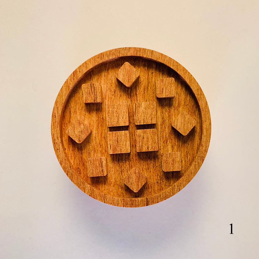 Wooden puzzle with heart shapes