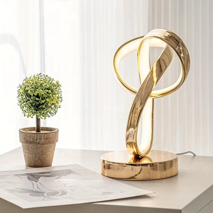 Space-themed USB Bedside Table Lamp - Golden-2
