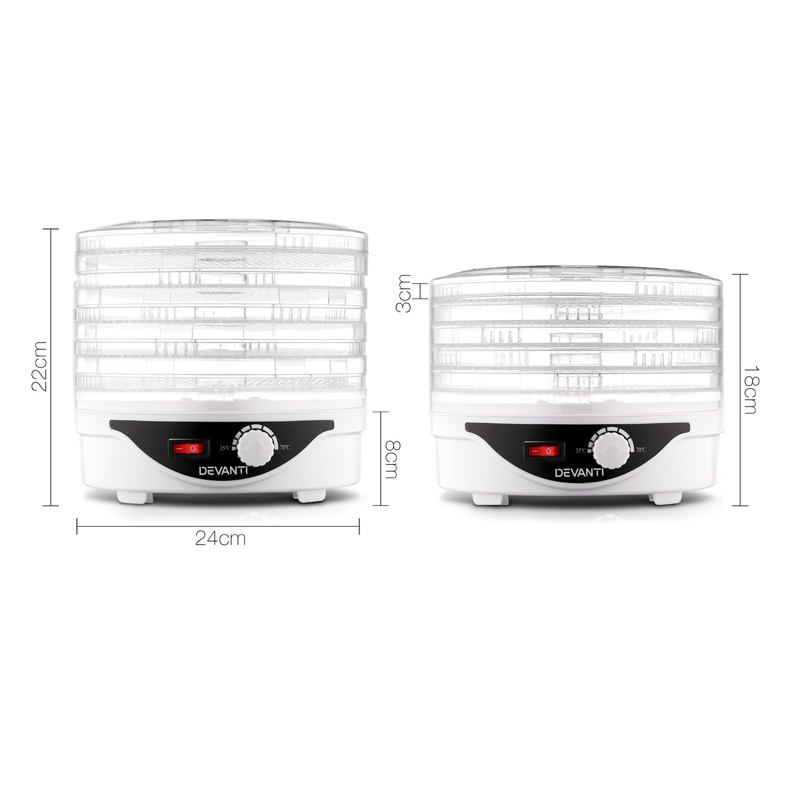 NNEDSZ 5 Trays Food Dehydrator Fruit Dehydrators Pet Beef Jerky Dryer White-1
