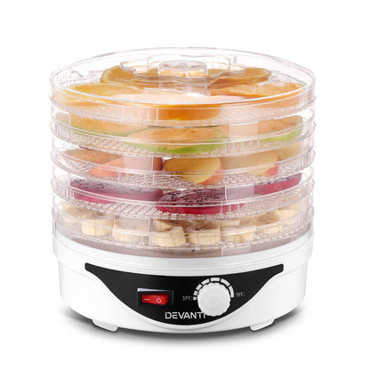 NNEDSZ 5 Trays Food Dehydrator Fruit Dehydrators Pet Beef Jerky Dryer White-2