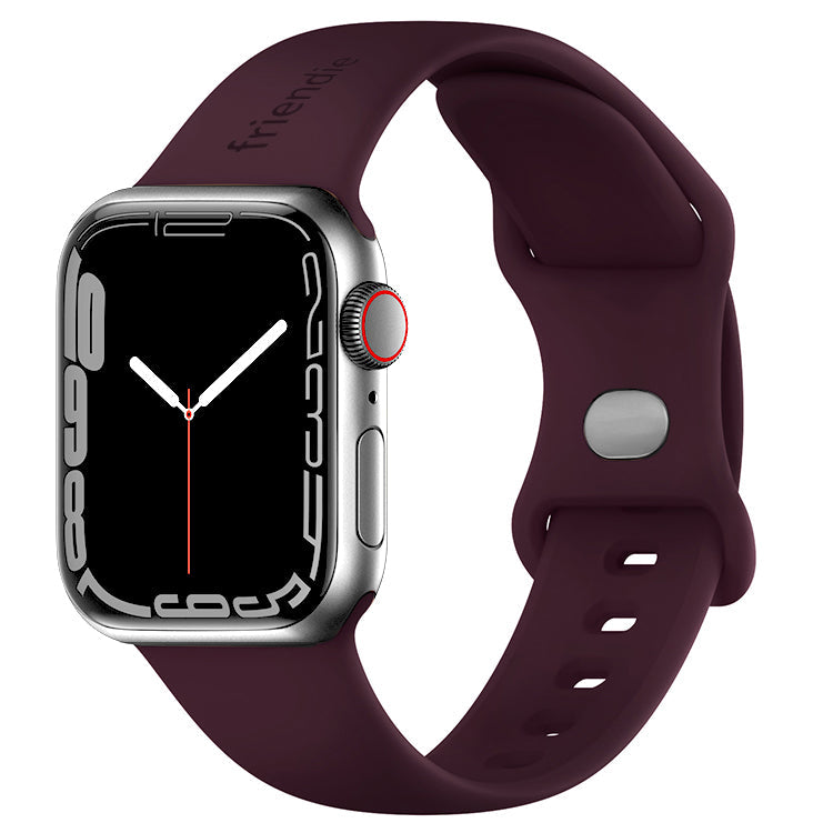 Silicone Sports Band Burgundy with Silver Pin - The Noosa Small - Compatible with Apple Watch Size 38mm to 41mm