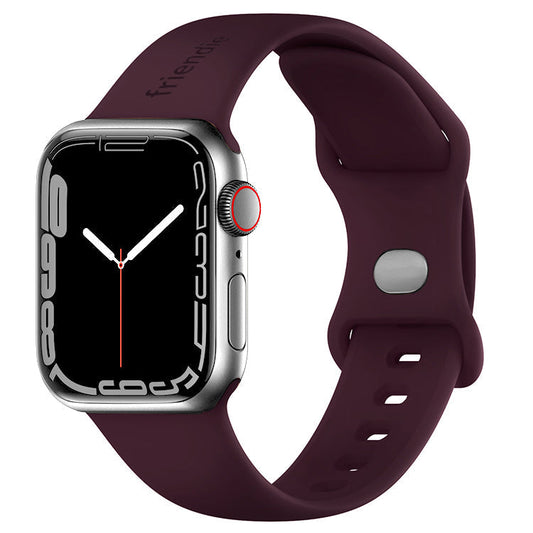 Silicone Sports Band Burgundy with Silver Pin - The Noosa Small - Compatible with Apple Watch Size 38mm to 41mm