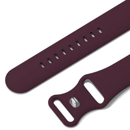 Silicone Sports Band Burgundy with Silver Pin - The Noosa Small - Compatible with Apple Watch Size 38mm to 41mm
