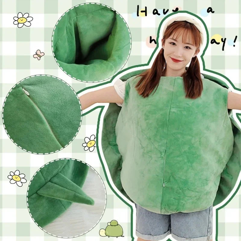 Wearable Turtle Shell Plush Pillow 100cm Green-3