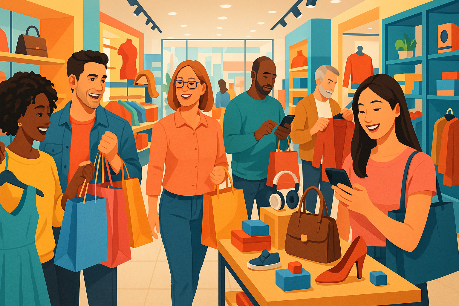 a nice picture for 20 to 50 range people for shopping