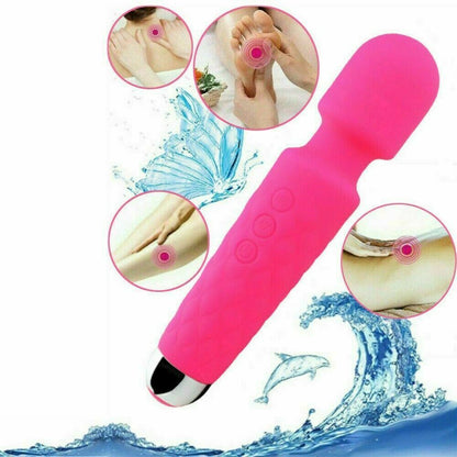 Magic Massage Wand Muscle Relaxation Massager 20 Speed Vibrating Full Body Therapy Motor Vibration